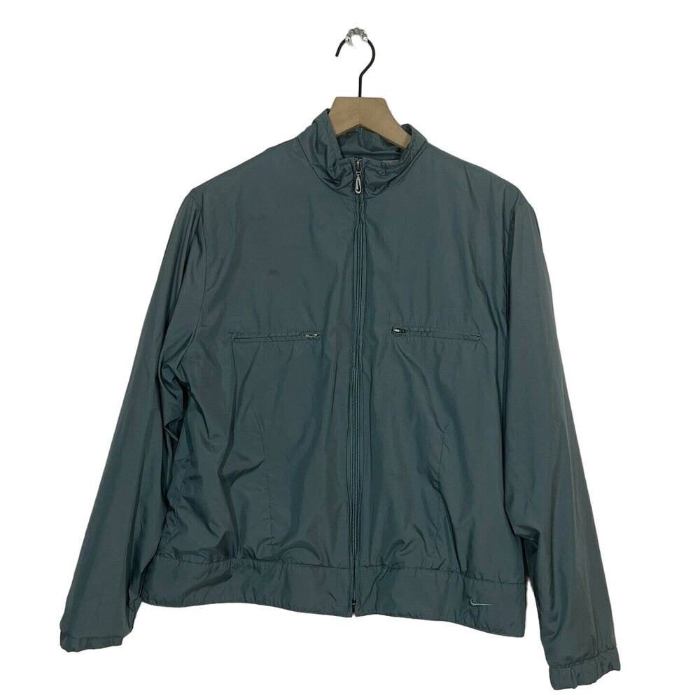 Vintage Nike Full Zip Womens Windbreaker Y2K Running Jacket Teal Large
